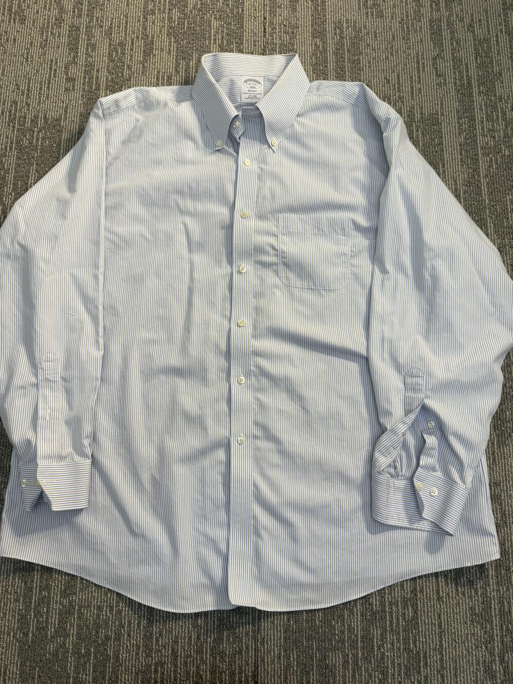 Brooks Brothers Shirt Mens 18 4/5 Regent Non Iron Button Up Dress Shirt Long
